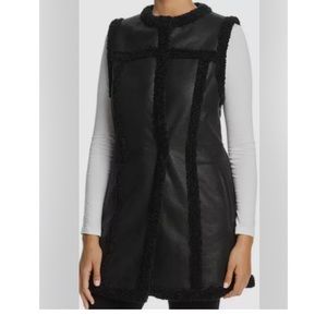 Nic+Zoe Women Black Faux-Suede Faux-Shearling Vest